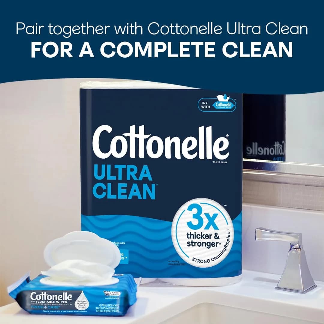 Cottonelle Fresh Care Flushable Wet Wipes, 4 Flip-Top Packs, 42 Wipes Per Pack (168 Total Wipes) | Gentle Skin Care thumbnail 9