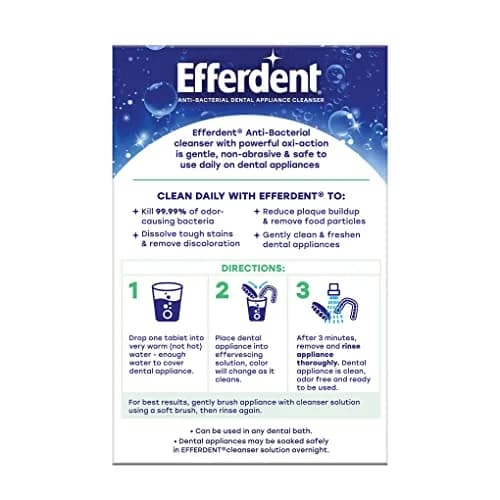 Efferdent Denture Cleaner Tablets 540 Count (90 Tablets x 6 Packs) | Kills 99.99% Odor-Causing Bacteria thumbnail 6