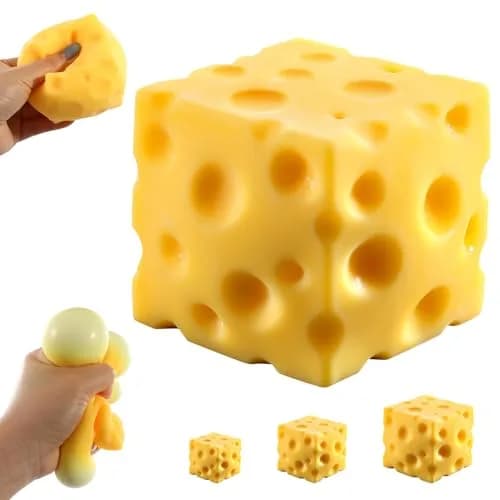 KUBEIJIA Big Cheese Squishy 10cm (4 Inch) | Non-Toxic TPR Stress Relief Toy thumbnail 1