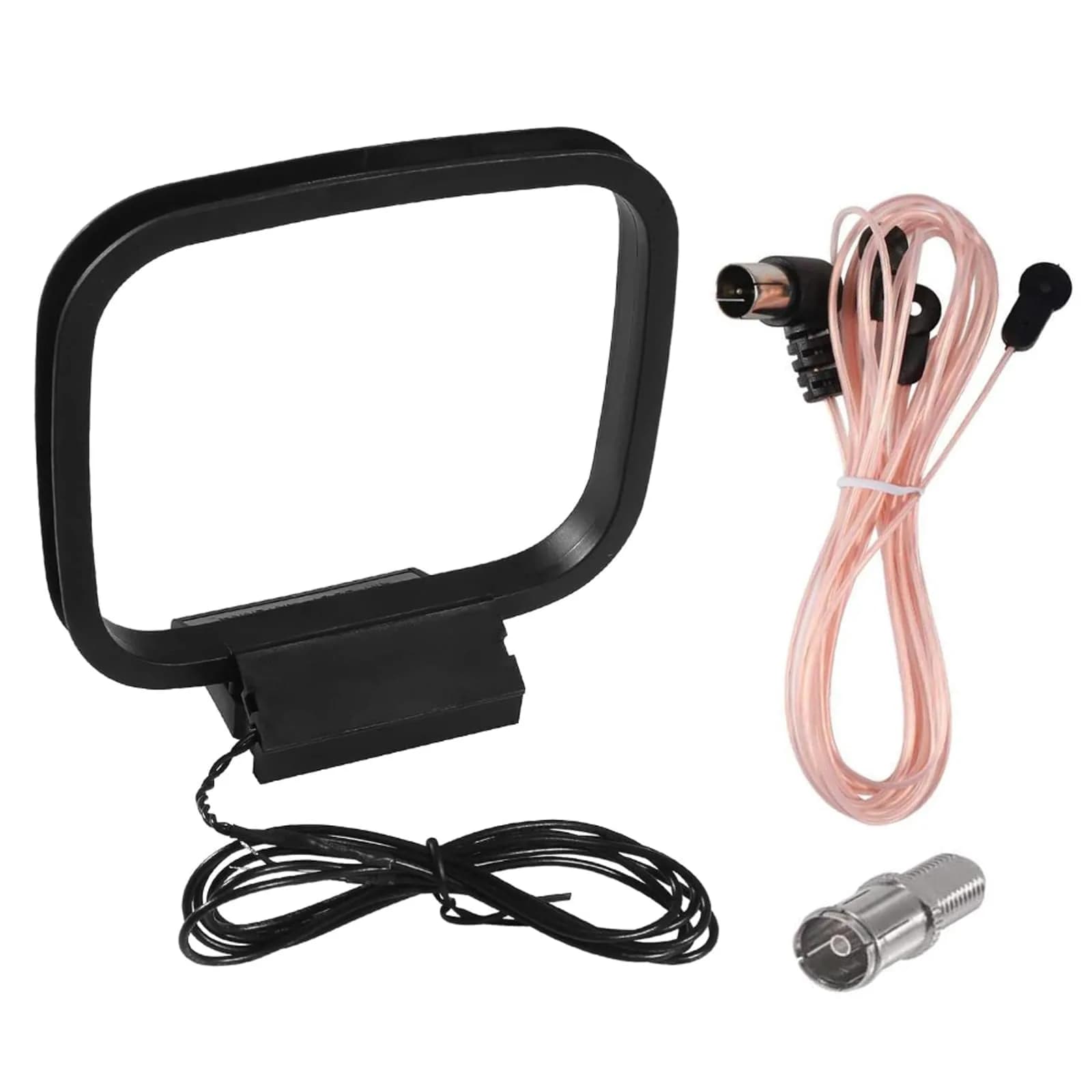 AEDIKO 75 Ohm FM Dipole Antenna & AM Loop Antenna Set | 1.8m (6ft) Cable, 80cm Dipole Length