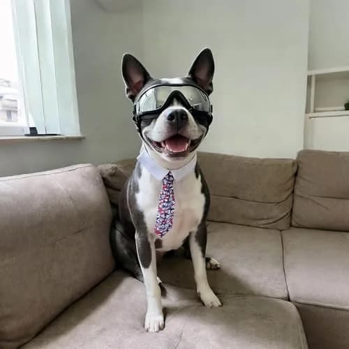 Enjoying Gloss Black UV Protection Dog Goggles for Medium Breeds | Windproof & Adjustable thumbnail 2