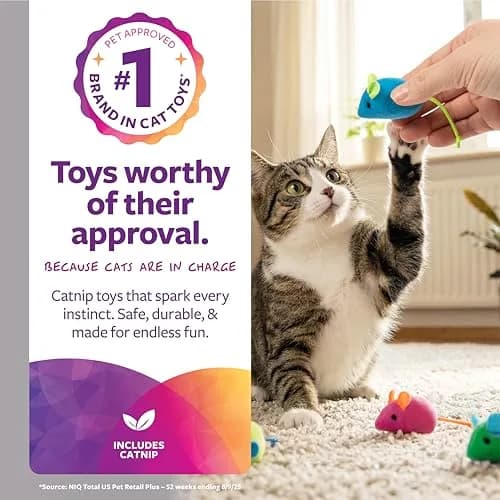 SmartyKat Skitter Critters Catnip Mice Plush Cat Toy Value Pack 15-Pack | Stimulating Play for Cats & Kittens thumbnail 2