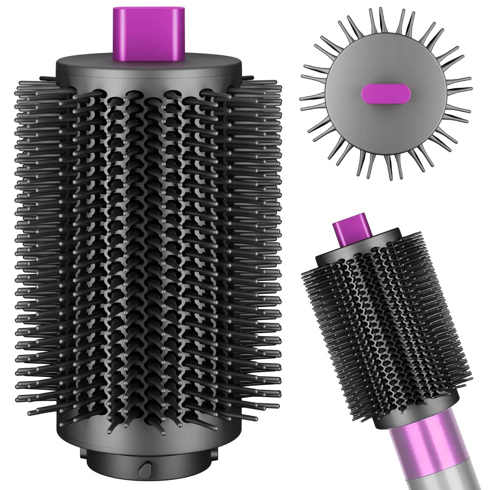 ZEPHBLOW 3-Inch Large Round Brush for Dyson Airwrap Attachments | Flexible Bristles for Volume & Smooth Curling — Rose