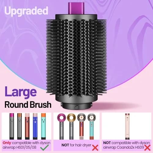 ZEPHBLOW 3-Inch Large Round Brush for Dyson Airwrap Attachments, Rose | Nylon Bristles for Volume & Smooth Curls thumbnail 2