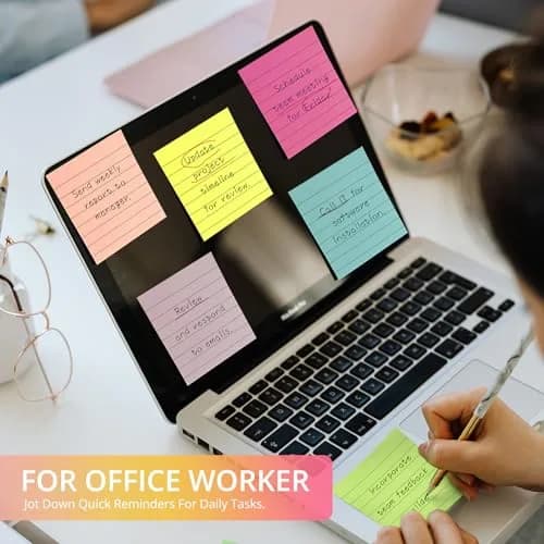 Taja Lined Sticky Notes 144 Pads 3x3 Inches 50 Sheets/Pad Bright | Bulk Pack for Office, Study & Daily Organization thumbnail 4