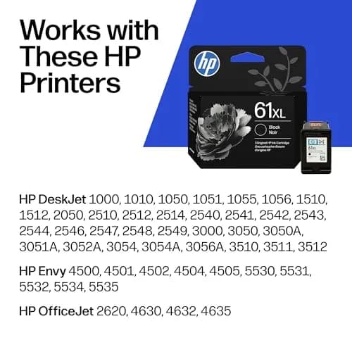 HP 61XL Black Ink Cartridges 2-Pack | High-Yield 720 Pages Total | Fade-Resistant for HP Printers thumbnail 2
