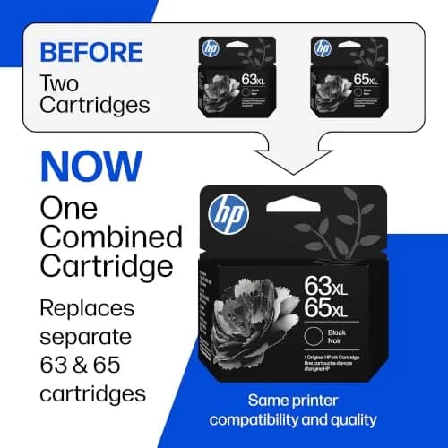 HP 63XL / 65XL Black High-Yield Ink Cartridge 2-Pack | Fade-Resistant Documents thumbnail 2