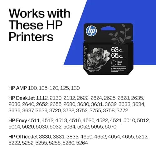 HP 63XL / 65XL Black High-Yield Ink Cartridge 2-Pack | Fade-Resistant Documents thumbnail 3