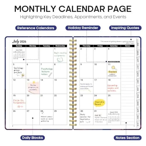 Taja Academic Planner 2026-2027, Jul 2026-Jun 2027 Monthly & Weekly Planner 16.0 cm x 21.6 cm (6.3"x8.5") | Acid-Free Paper thumbnail 2