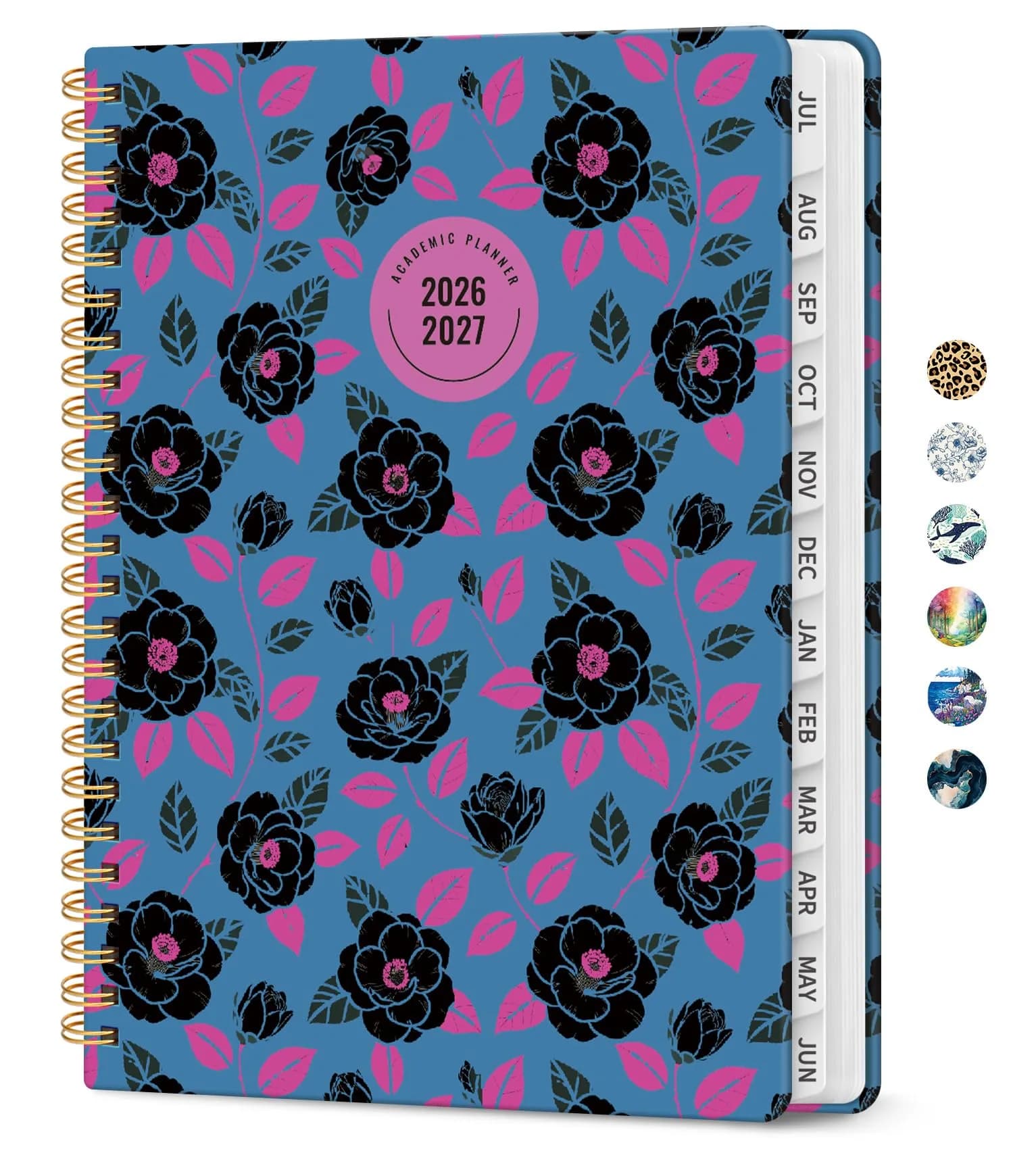 Taja Academic Planner 2026-2027, Monthly & Weekly Jul 2026-Jun 2027, A5 Size (6.3"x8.5") | Spiral Bound Hardcover with Elastic Closure - main product image