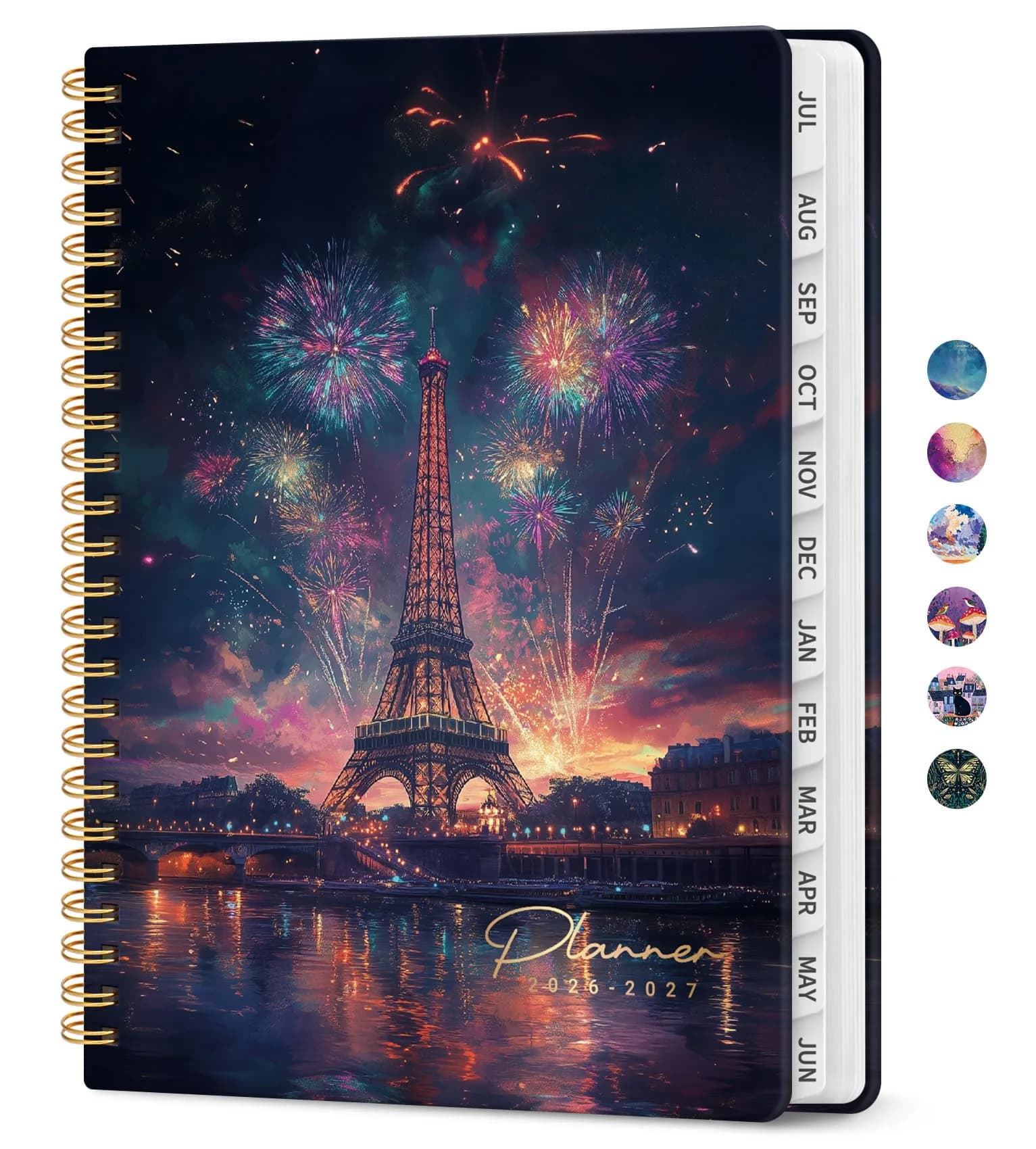 Taja Academic Planner 2026-2027, Jul 2026-Jun 2027 Monthly & Weekly Planner 16 cm (6.3") x 21.5 cm (8.5") | A5 Size, Hardcover, Spiral Bound — Y-Radiant Bastille