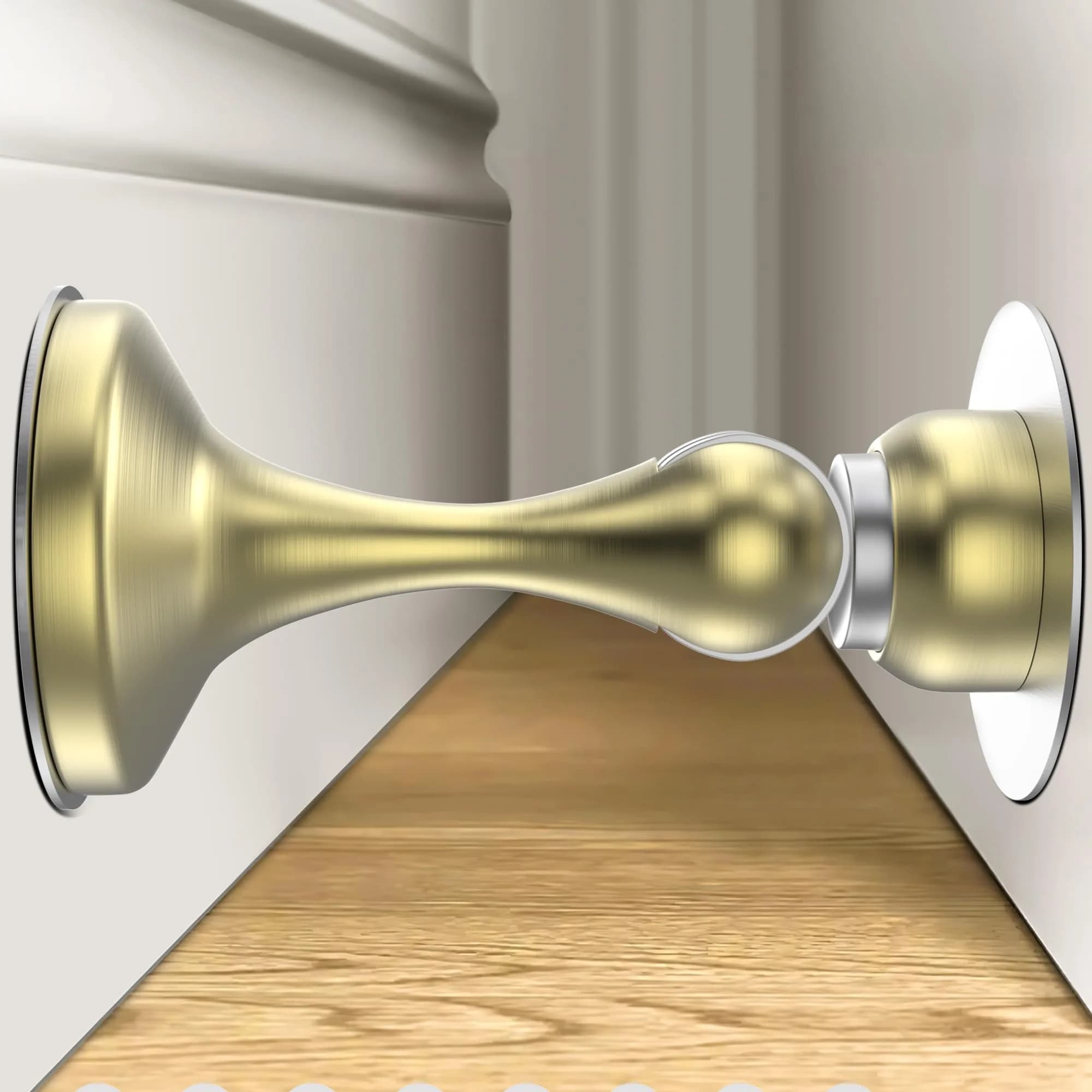 Crosize Magnetic Door Stoppers 8 Pack, Stainless Steel Door Stops, White | Strong Magnetism for Heavy Doors — Gold