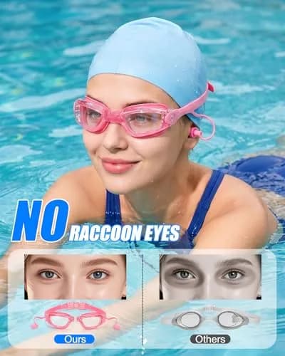 Aegend Swim Goggles for Adults & Youth | Pink Clear Lens with Anti-Fog & UV Protection thumbnail 5
