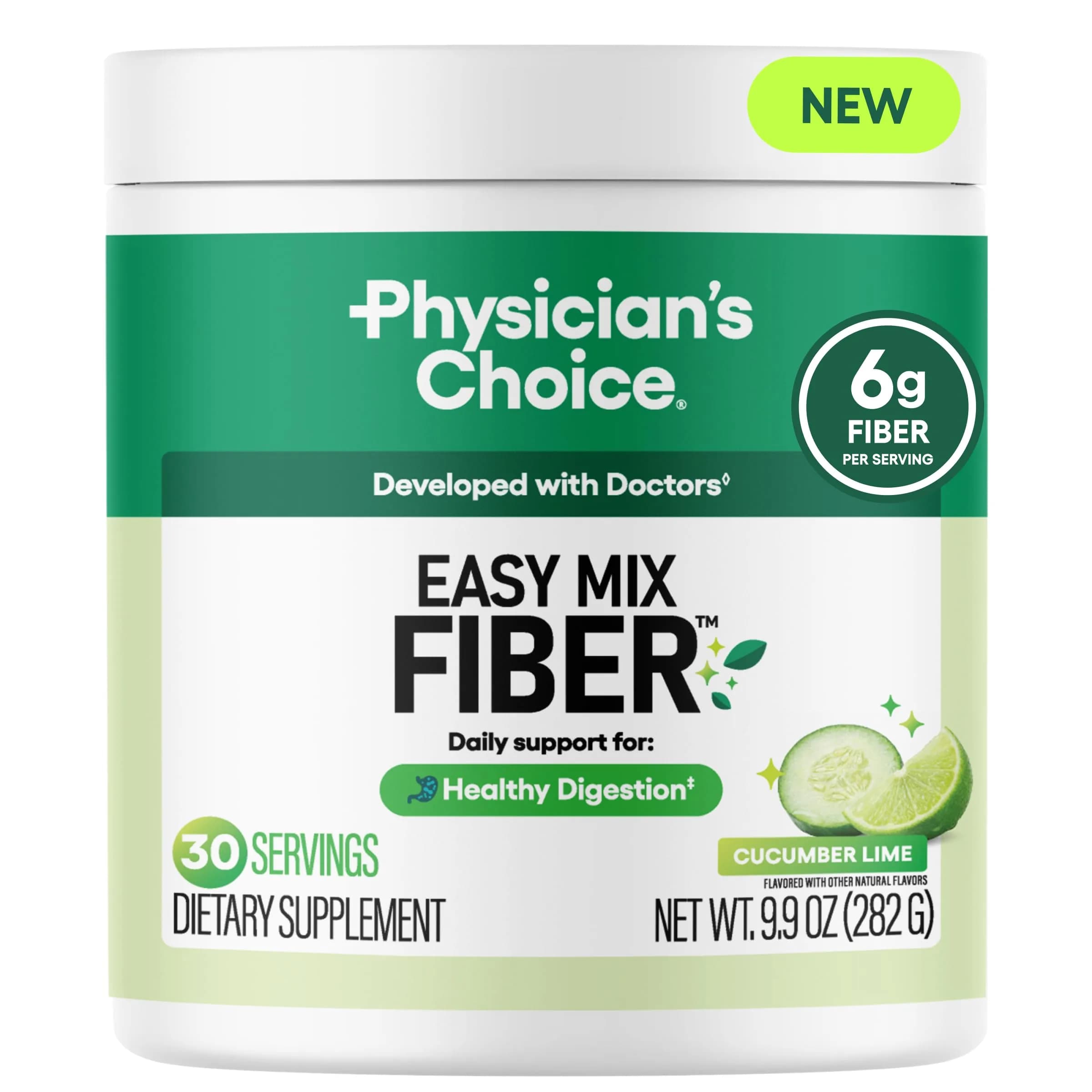 Physician's CHOICE Easy Mix Fiber Supplement 9.9oz (280g) | GLP-1 Friendly Daily Prebiotic Fiber Powder