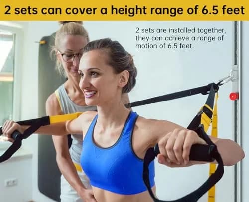 KOMOHOM Adjustable Resistance Band Wall Anchor System with Automatic Locking Function 80" (203 cm) | Heavy Duty Steel Mount for Home Gyms thumbnail 4