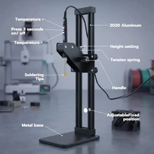 3DZWMAN Vertical Heat Set Insert Tool with 380PCS Inserts & Tips M2-M8 | 410mm Insertion Height, Aluminum Structure, 1.8kg thumbnail 2