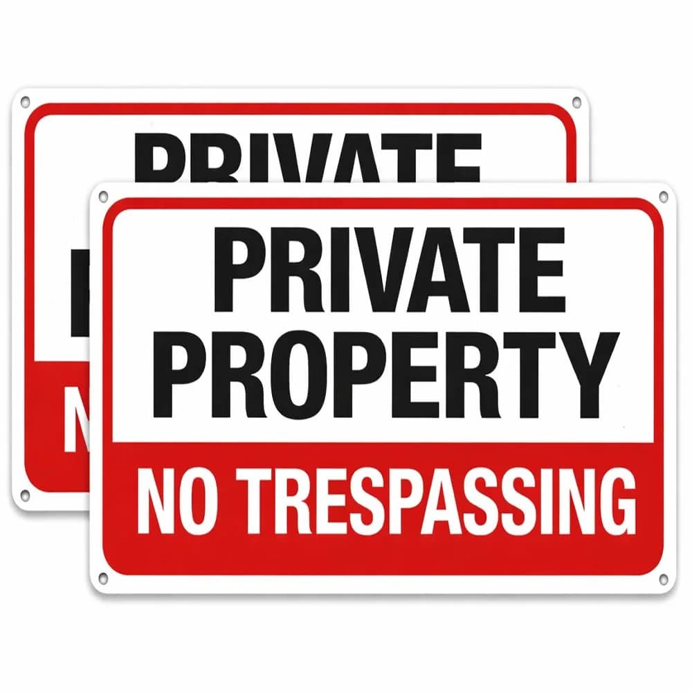 Dxyizus signs No Trespassing Signs Private Property Metal Sign 10 x 7 In Aluminum (2-Pack, 25.4cm x 17.8cm)