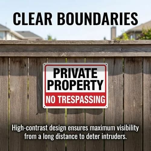 Dxyizus signs No Trespassing Signs Private Property Metal Sign 10 x 7 In Aluminum (2-Pack, 25.4cm x 17.8cm) thumbnail 7