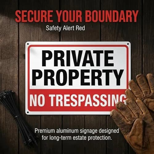 DXYIZUS SIGNS No Trespassing Sign Private Property Metal Sign 10 x 7 In (4-Pack, Aluminum) | Rust-Free & UV Protected thumbnail 2