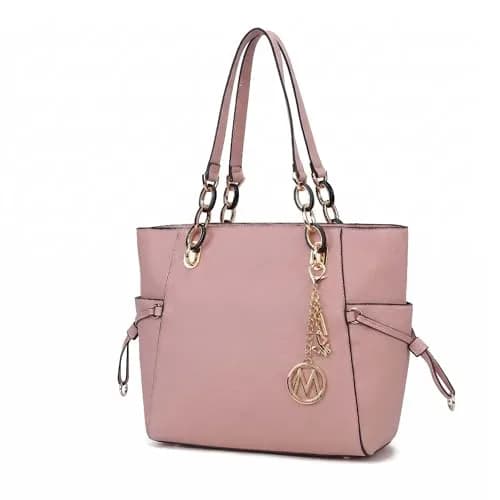MKF Collection Yale Tote Bag Blush Vegan Leather Handbag Purse 38cm (15in) | Chic Everyday Carry thumbnail 1