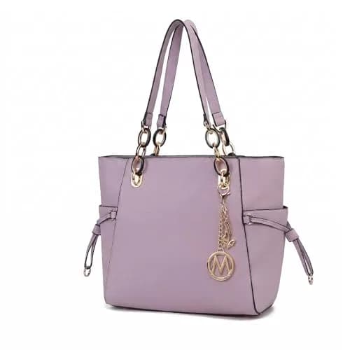 MKF Collection Yale Solid Tote Bag 36cm (15in) x 28cm (11in) x 10cm (4in) | Premium Vegan Leather Handbag Purse thumbnail 1