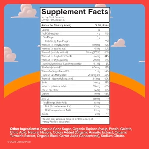 SmartyPants Toy Story 5 Kids Multivitamin Gummies 60 Count | Immune Support with Omega 3, Vitamin D, C, B12, E, Zinc & Iodine thumbnail 4