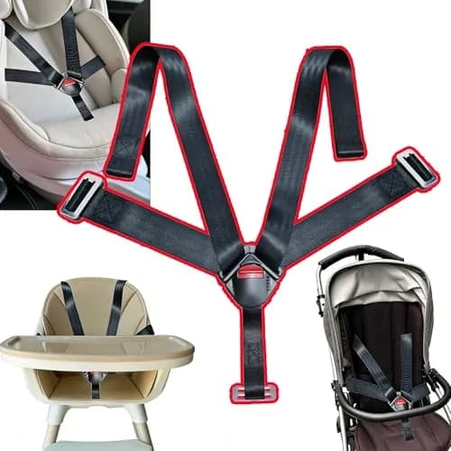 CaoXiong Universal 5 Point Baby Seat Chest Harness Clip Black | Safety Buckle for Strollers & Highchairs thumbnail 5
