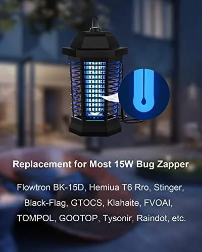 Dichroma Bug Zapper Bulb Replacement 15W UV 365nm Blue Light 6 Pack | 3000 Hours Lifespan thumbnail 3
