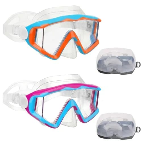AQUA A DIVE SPORTS Kids Dive Mask with Single Lens & Adjustable Strap | Blue Orange/Purple Blue thumbnail 1