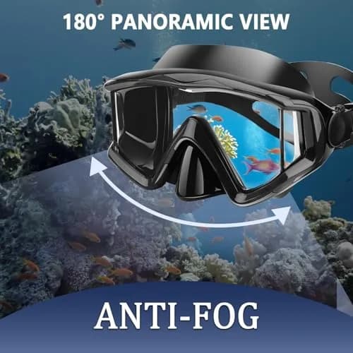 AQUA A DIVE SPORTS Black +Blue Single Lens Diving Mask | Wide View Anti-Fog for Adults thumbnail 5