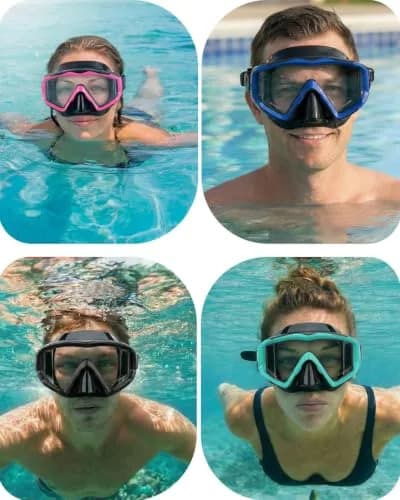 AQUA A DIVE SPORTS Black +Blue Single Lens Diving Mask | Wide View Anti-Fog for Adults thumbnail 6