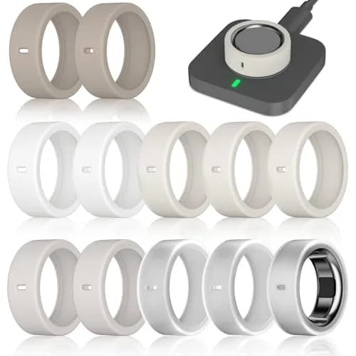 ZOOROO 12 Pack Ring Covers for Oura Ring Gen 3/4, Size S (4-7) | Silicone Protector with Charging Hole thumbnail 1