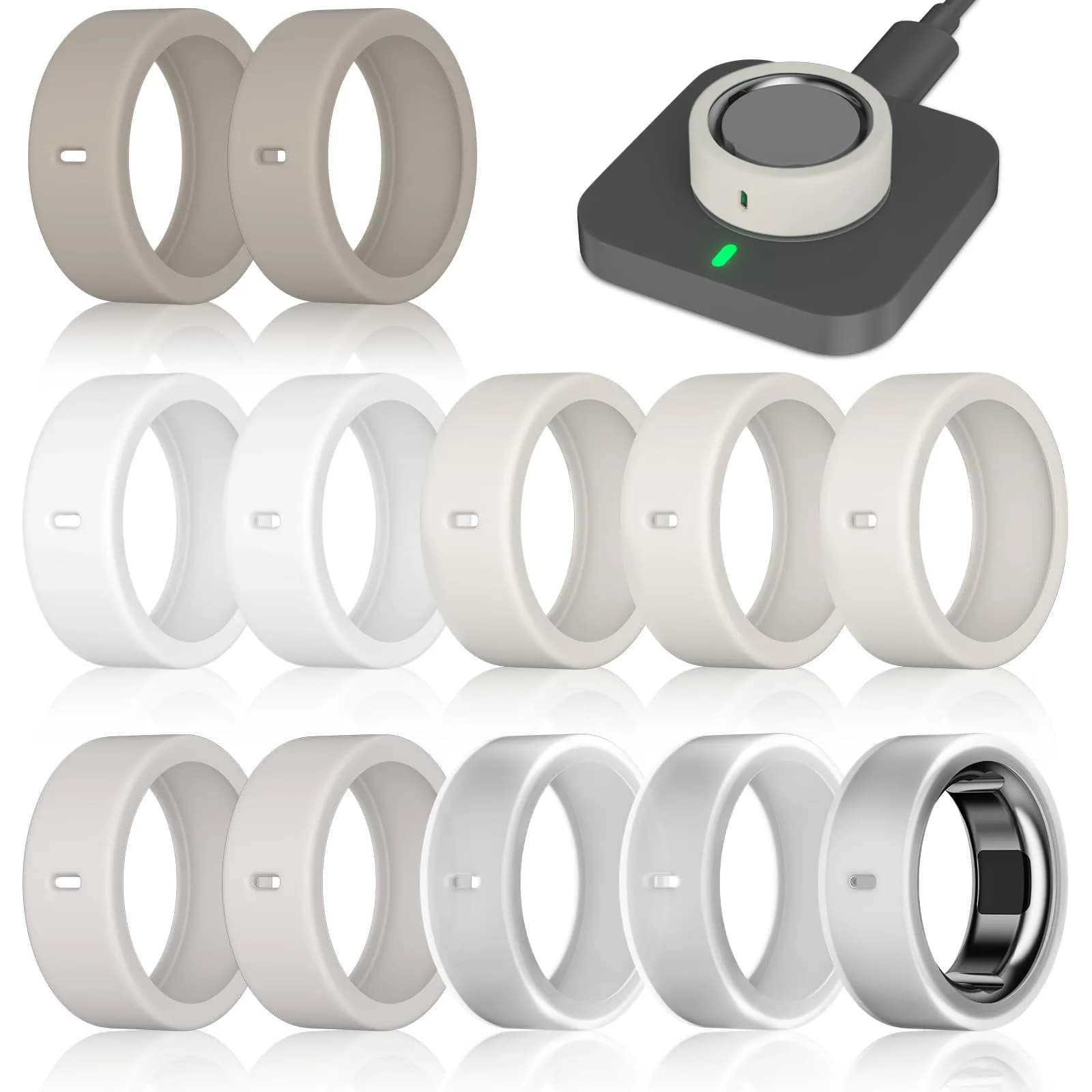 ZOOROO Oura Ring Cover 12 Pack | Size L (12-15) Silicone Protector