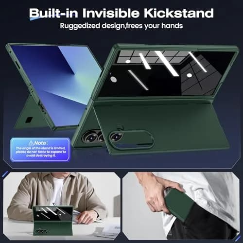 Ruky Green Case for Samsung Galaxy Z Fold 7 with Privacy Screen Protector & Kickstand | 7.6-inch Display thumbnail 5