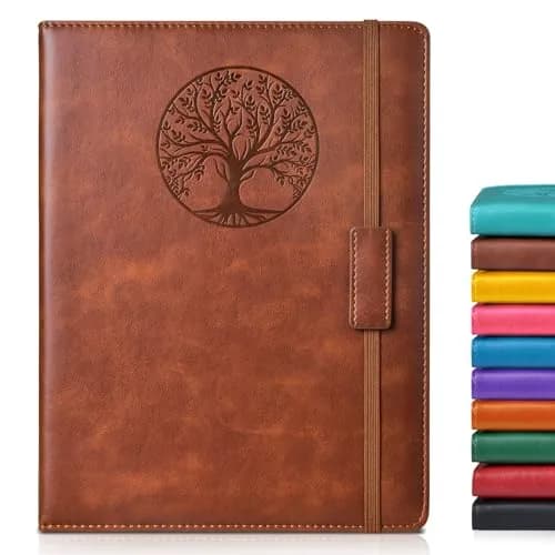 Biuwory Lined Pocket Journal Notebook for Women Men, A6 Leather Journal 140 Pages | Vintage Diary Notepad for Work — Brown / A6-sized Lined Pages