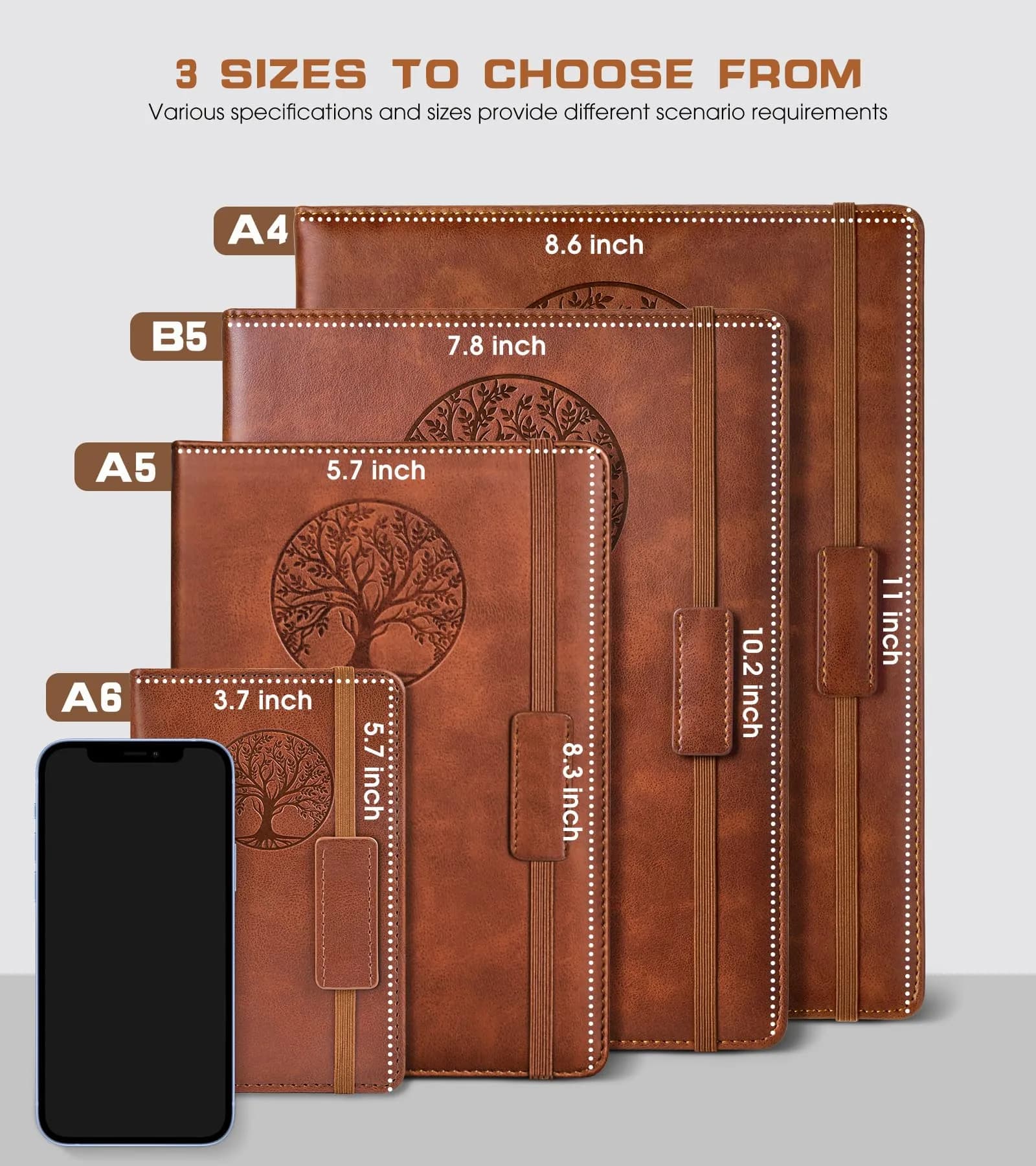 Biuwory Lined Pocket Journal Notebook for Women Men, A6 Leather Journal 140 Pages | Vintage Diary Notepad for Work - main product image