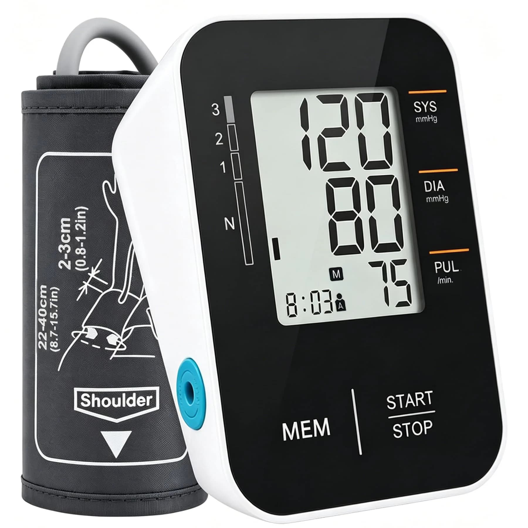 Wishlove Black Blood Pressure Monitor | Accurate Upper Arm BP Cuff for Home Use - main product image