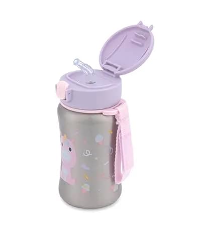Skip Hop Toddler Sippy Cup with Straw, BPA-Free, Holds 350ml (12oz) | Stainless Steel, Besties Unicorn thumbnail 1