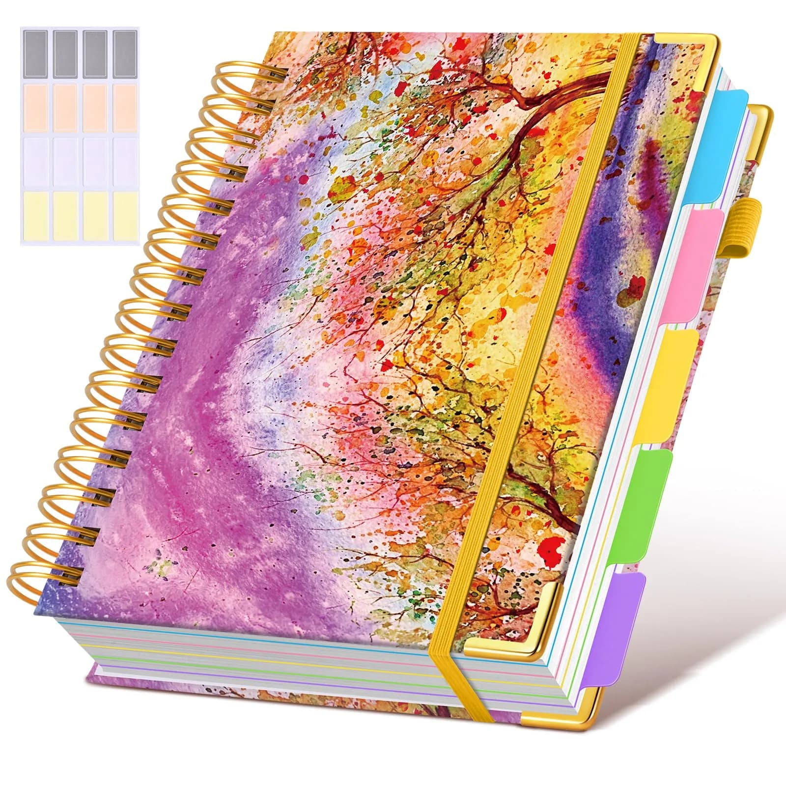 dilitego Hardcover Spiral Notebook Journal 300 Pages | 5 Subject College Ruled Notebook for Work School Note Taking
