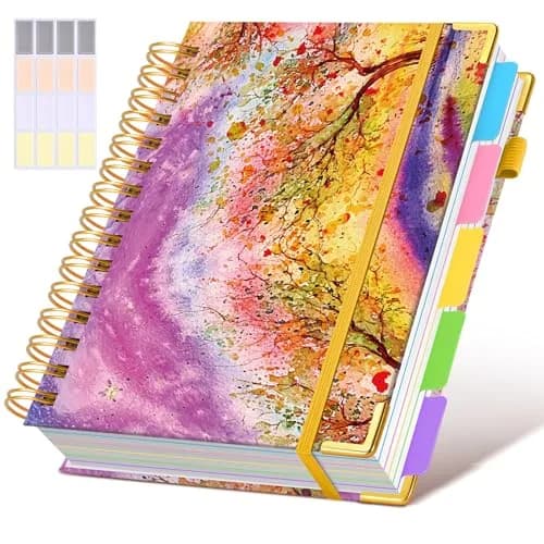 dilitego Hardcover Spiral Notebook Journal 300 Pages | 5 Subject College Ruled Notebook for Work School Note Taking thumbnail 1