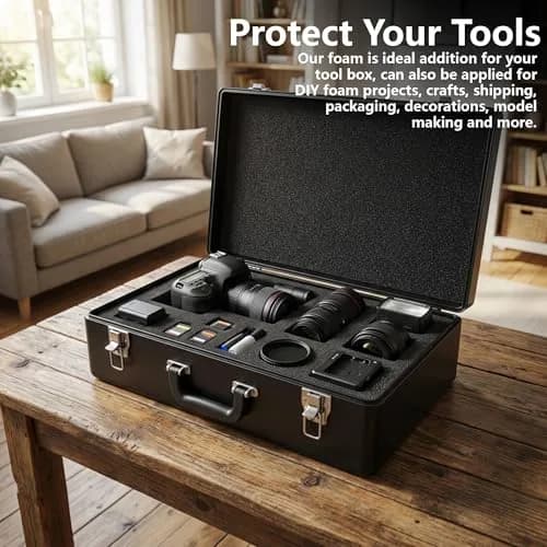 DECOHS Black Polyurethane Foam Sheets 16x12x0.5 Inch (40x30x1.27cm) | Cuttable Foam Inserts for Cases thumbnail 6