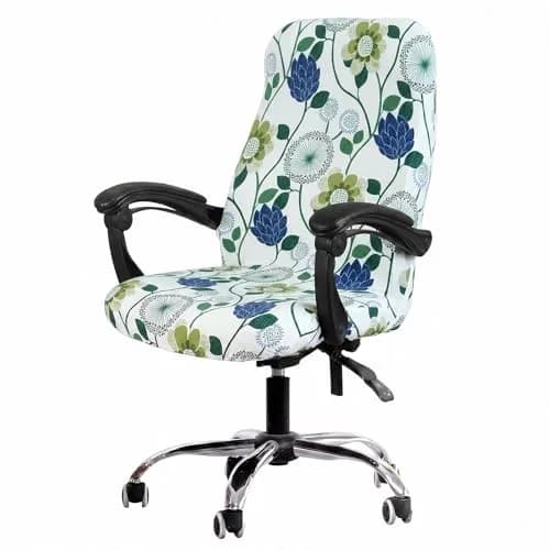 WOMACO Office Chair Cover Large | Stretch Floral Protector for High Back Desk Chair thumbnail 1