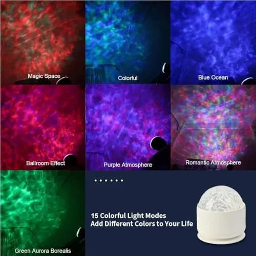 diatomiteco Calming Sensory Ocean Wave Lamp 2 Pack | Projects Water Ripple Effects onto Walls and Ceilings thumbnail 6