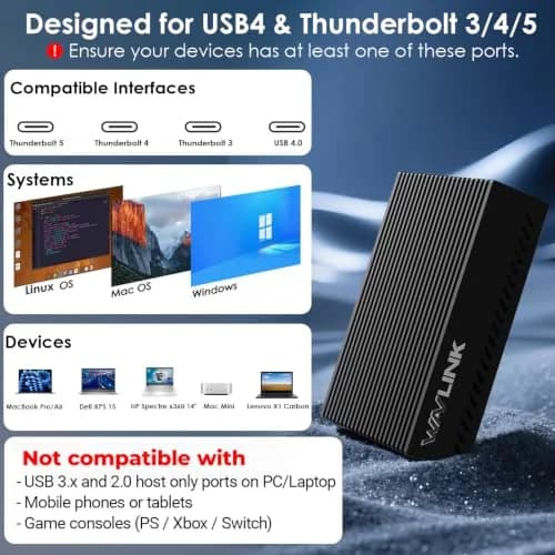 WAVLINK USB4 to 10Gbps Ethernet Adapter Supports Thunderbolt 3/4/5 & USB4 | True 10Gbps Wired Performance thumbnail 5