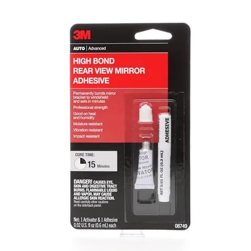 3M High-Bond Rearview Mirror Adhesive 2-Pack 0.02 fl oz Each (1.2 mL Total) | Securely Attaches Mirror Brackets thumbnail 5