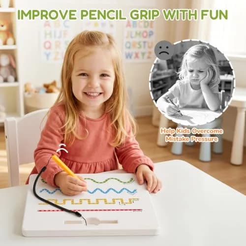 GAMENOTE Magnetic Shapes and Lines Tracing Board with Stylus | 22.8 cm x 24.5 cm (9.5 x 9.6 Inches) thumbnail 7