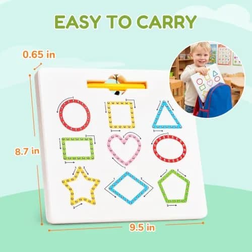 GAMENOTE Magnetic Shapes and Lines Tracing Board with Stylus | 22.8 cm x 24.5 cm (9.5 x 9.6 Inches) thumbnail 8