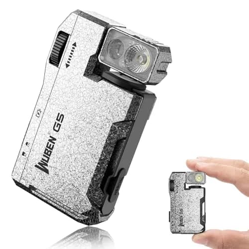 WUBEN G5 EDC Flashlight Magnetic Keychain Rechargeable Mini Pocket Flashlight 400LM Dual Light Sources RGB Light Portable Flat Flashlight for Outdoor Home Emergency (Ice Crack) thumbnail 1