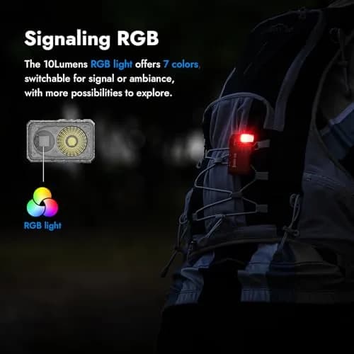 WUBEN G5 EDC Flashlight Magnetic Keychain Rechargeable Mini Pocket Flashlight 400LM Dual Light Sources RGB Light Portable Flat Flashlight for Outdoor Home Emergency (Ice Crack) thumbnail 5