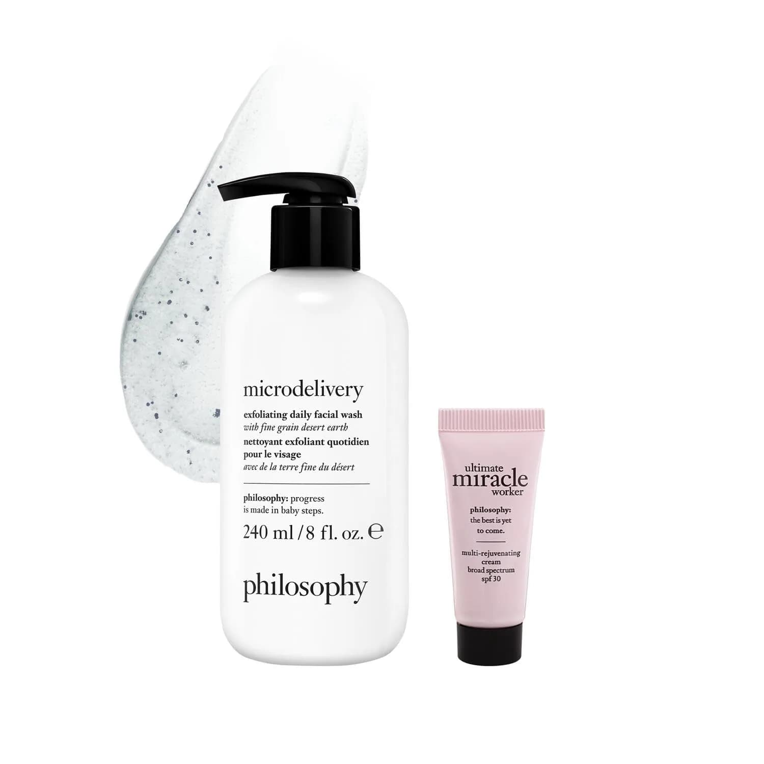 philosophy microdelivery Exfoliating Daily Facial Wash 237ml (8 Fl Oz) | Gentle Amino Acids & Desert Earth for Smooth Skin — 8.24 Fl Oz